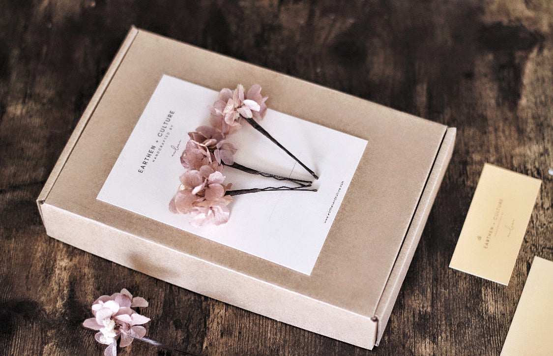 Hydrangea Gyps Blush Hair Clips l Dried Flower Boho Hair Pins For Wedding l Hen Party l Bridesmaid | Hair Accessories | Set of hair pins
