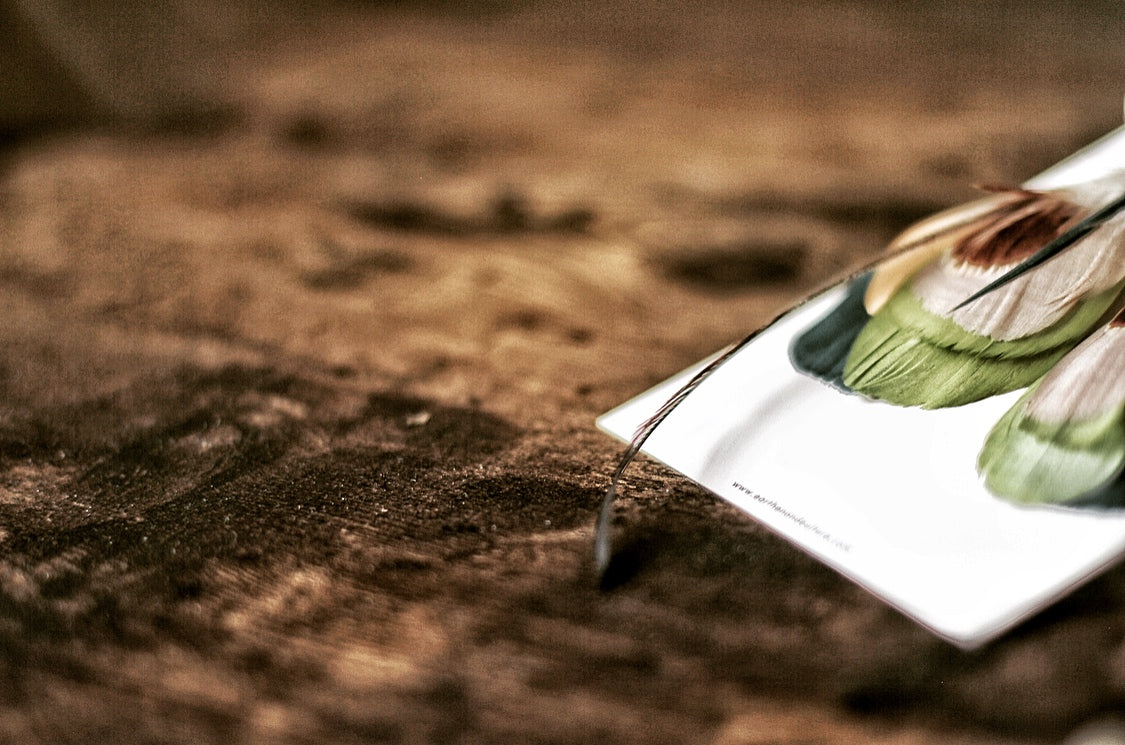 Lyon —— Peach Emerald with Emu Feather Earrings