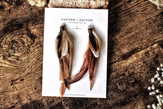 Pilbara —— Bronze Silver Feather Earrings